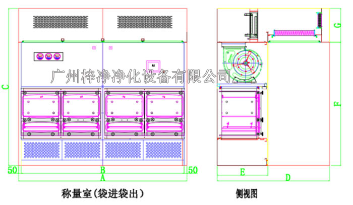  大型負(fù)壓稱(chēng)量間方案設(shè)計(jì)示意圖